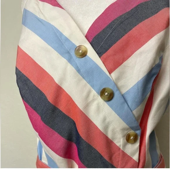 EUC - Multicolor striped Button Front Dress - Picture 5 of 10